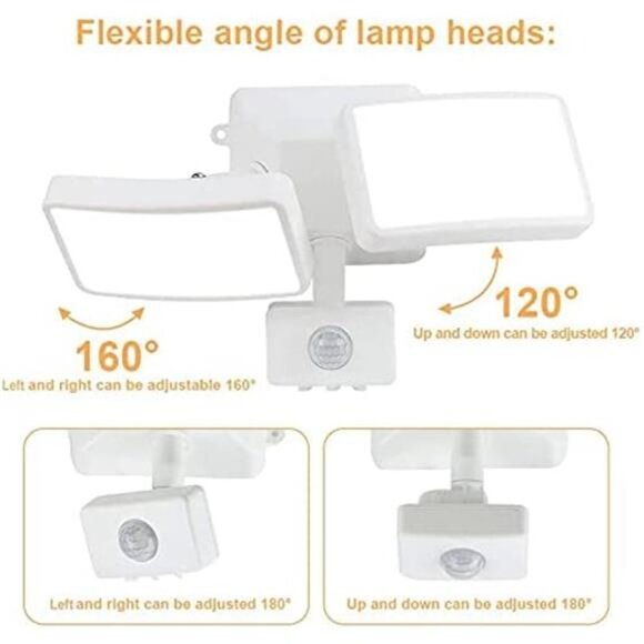 LED Motion Sensor Outdoor Light, 20W 6000k Plug in Security Lights - Picture 6 of 6